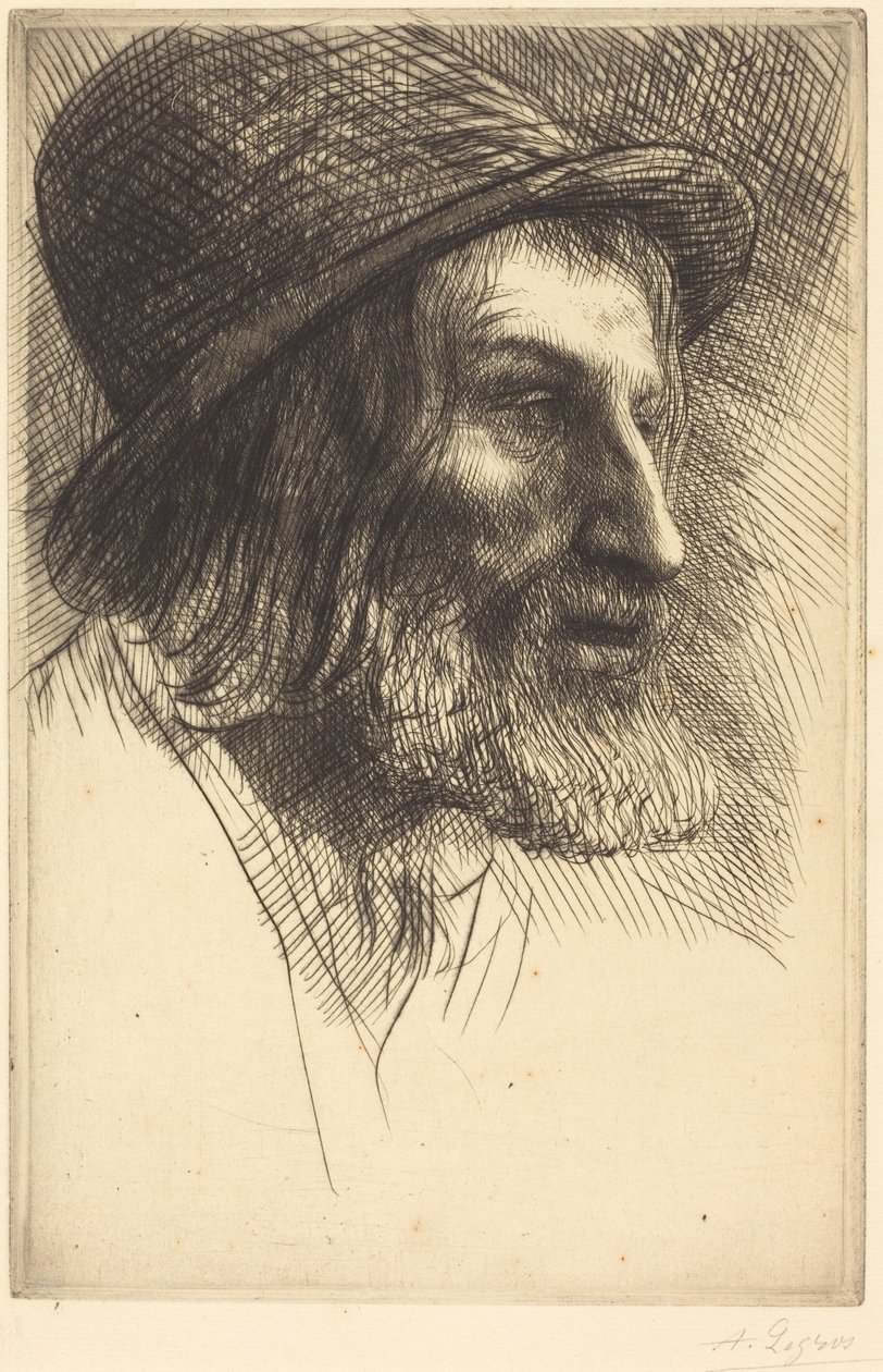 Hodestudie av en engelsk arbeider (Gjeteren) av Alphonse Legros