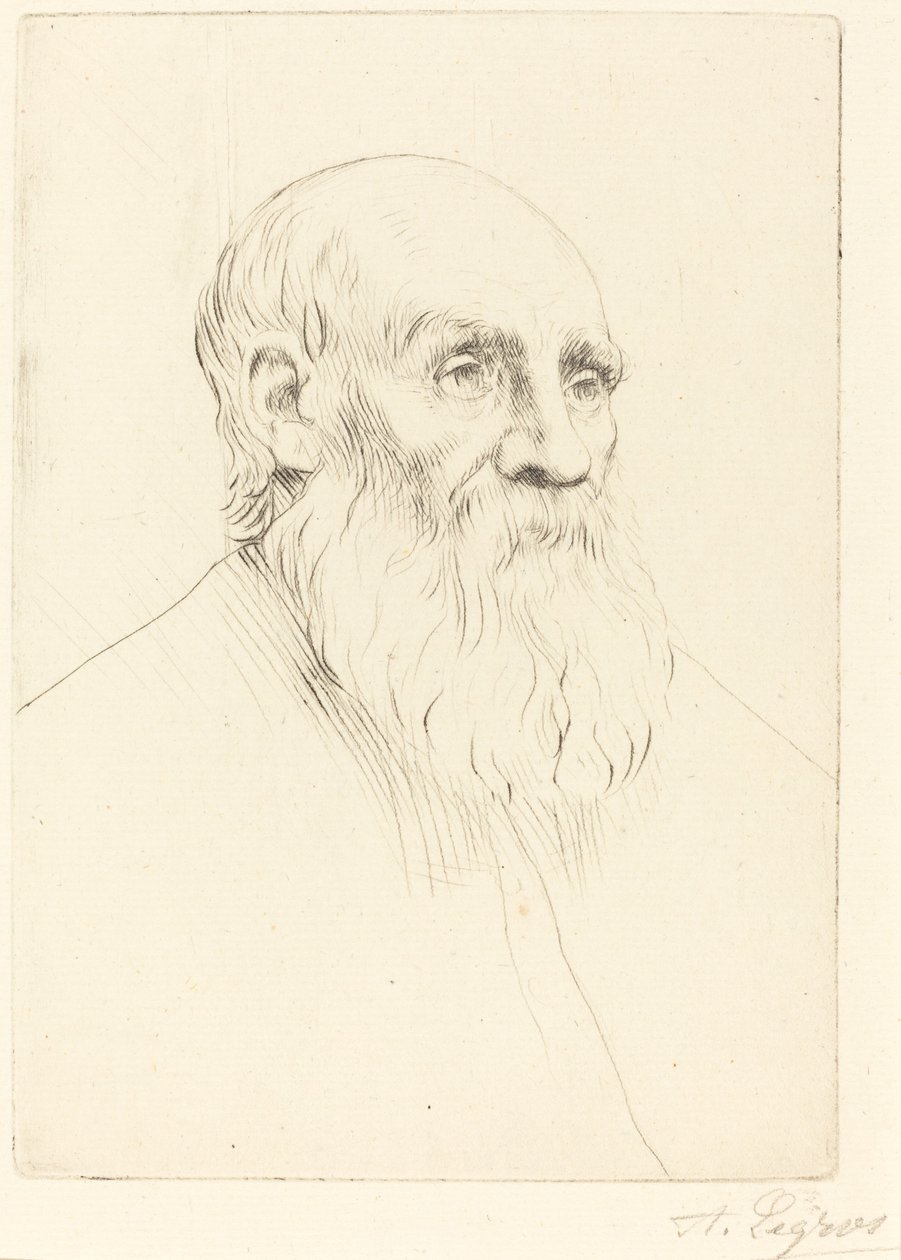 Hodet til en gammel mann (Etude de tete) av Alphonse Legros