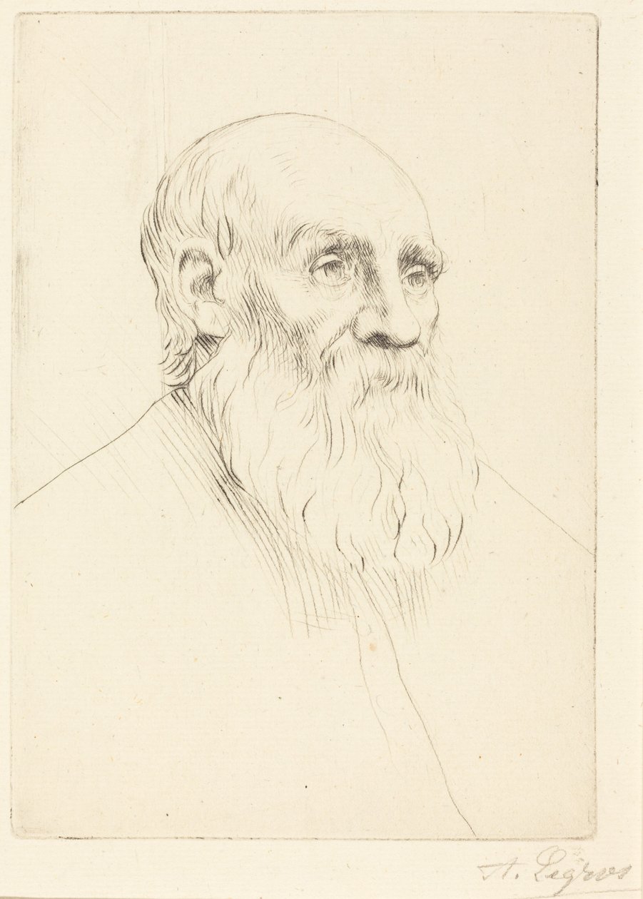 Hode av en gammel mann (hodestudie) av Alphonse Legros