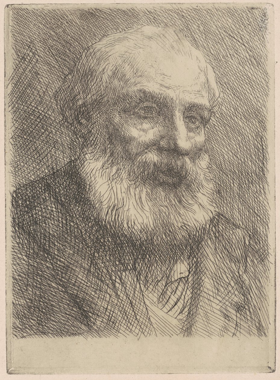 Hodet av en gammel mann av Alphonse Legros