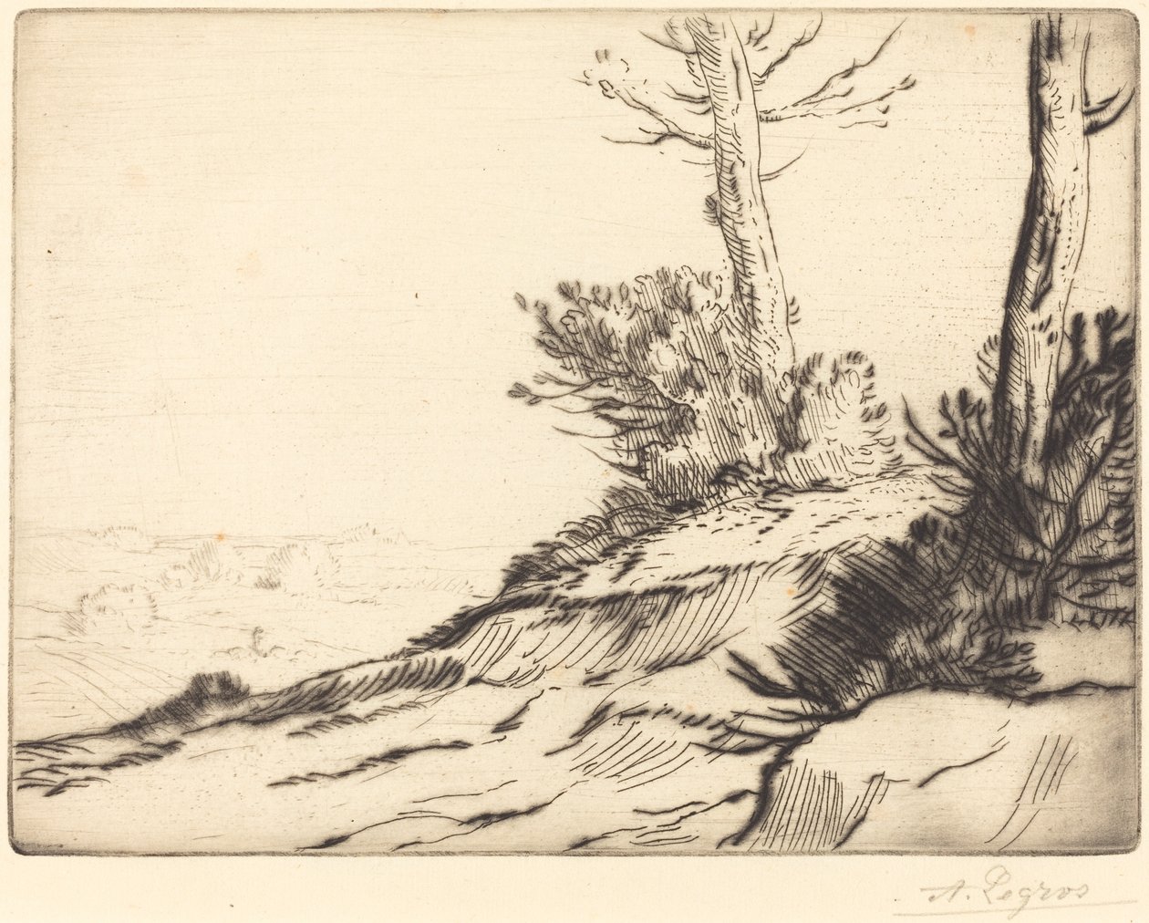Hill med busker (La butte aux broussailles) av Alphonse Legros