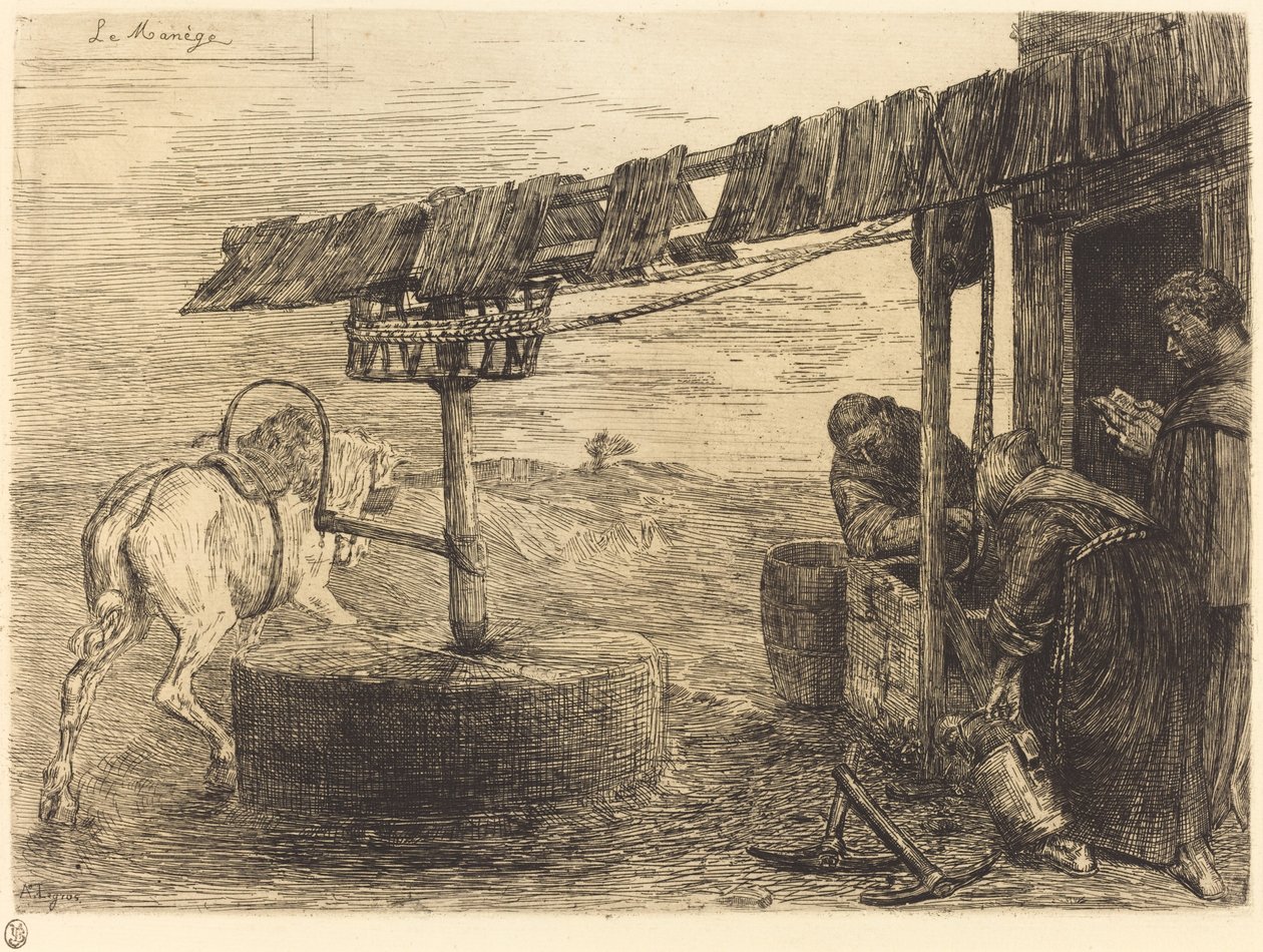 Hestedrevet Mill Le manege. av Alphonse Legros
