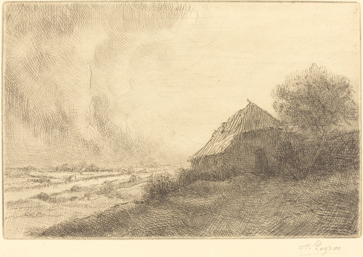 Hovel on a Hillside (Masure sur la colline) av Alphonse Legros