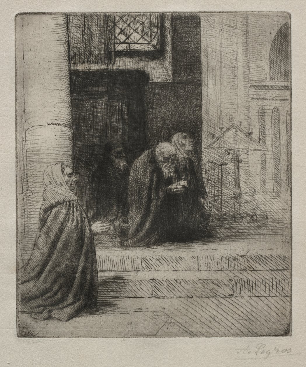 Interiør i en kirke av Alphonse Legros