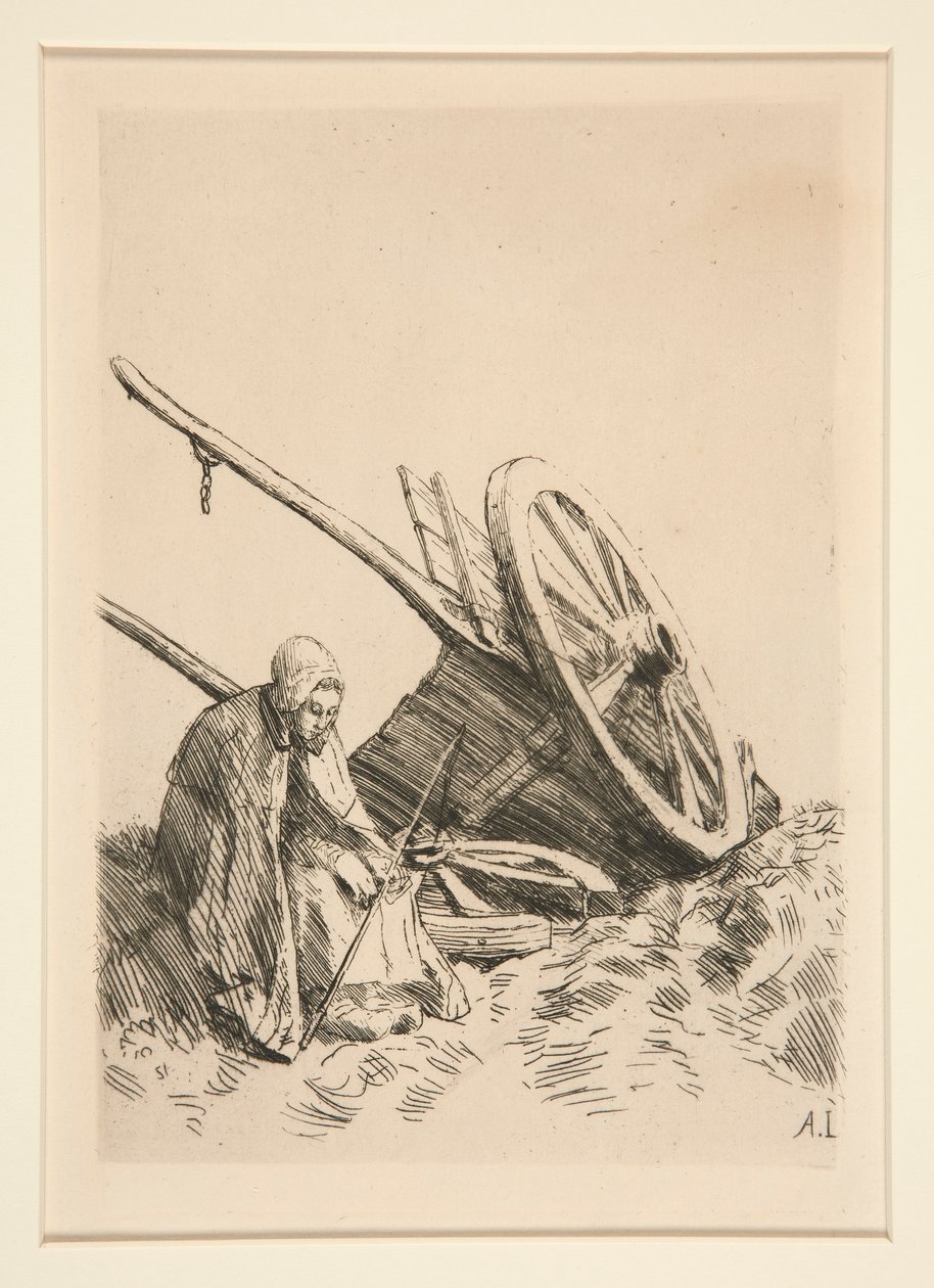 La Charette Brisee (The Broken Cart) av Alphonse Legros