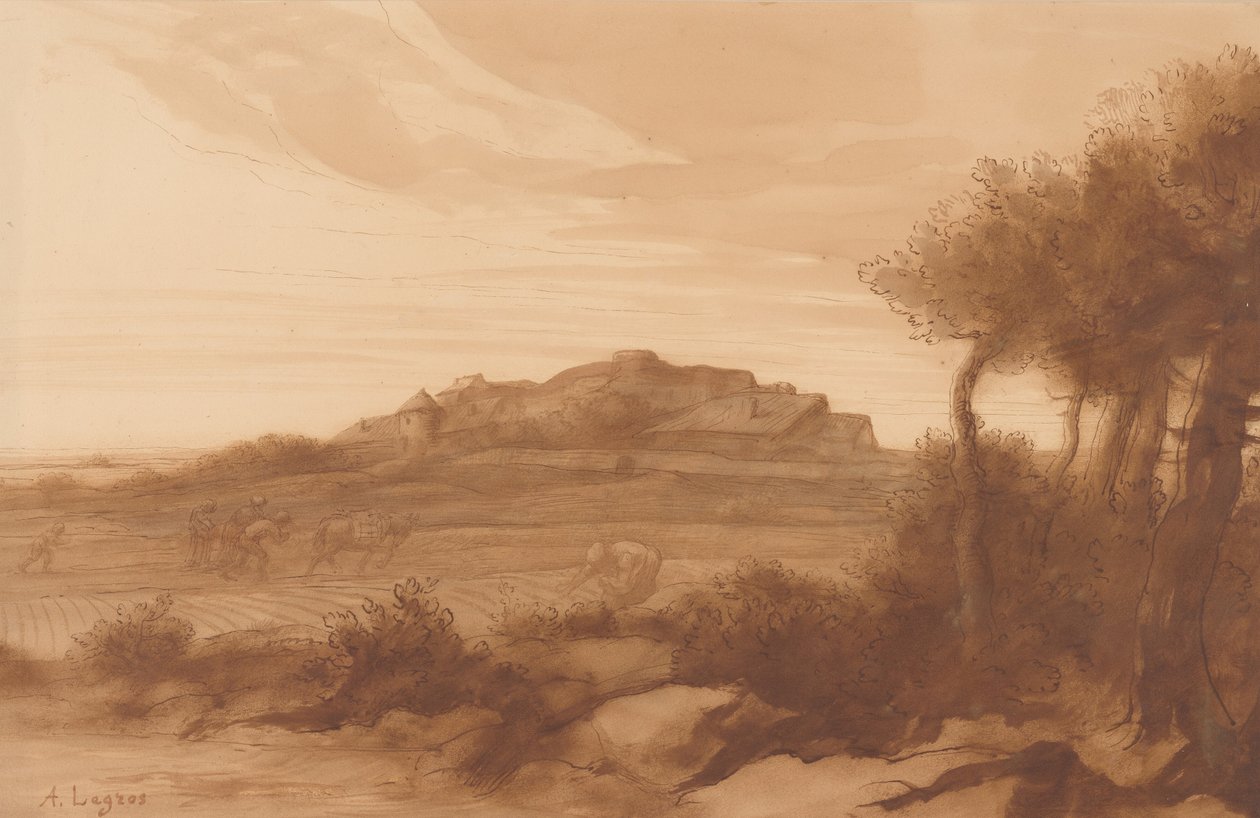 Landskap. av Alphonse Legros