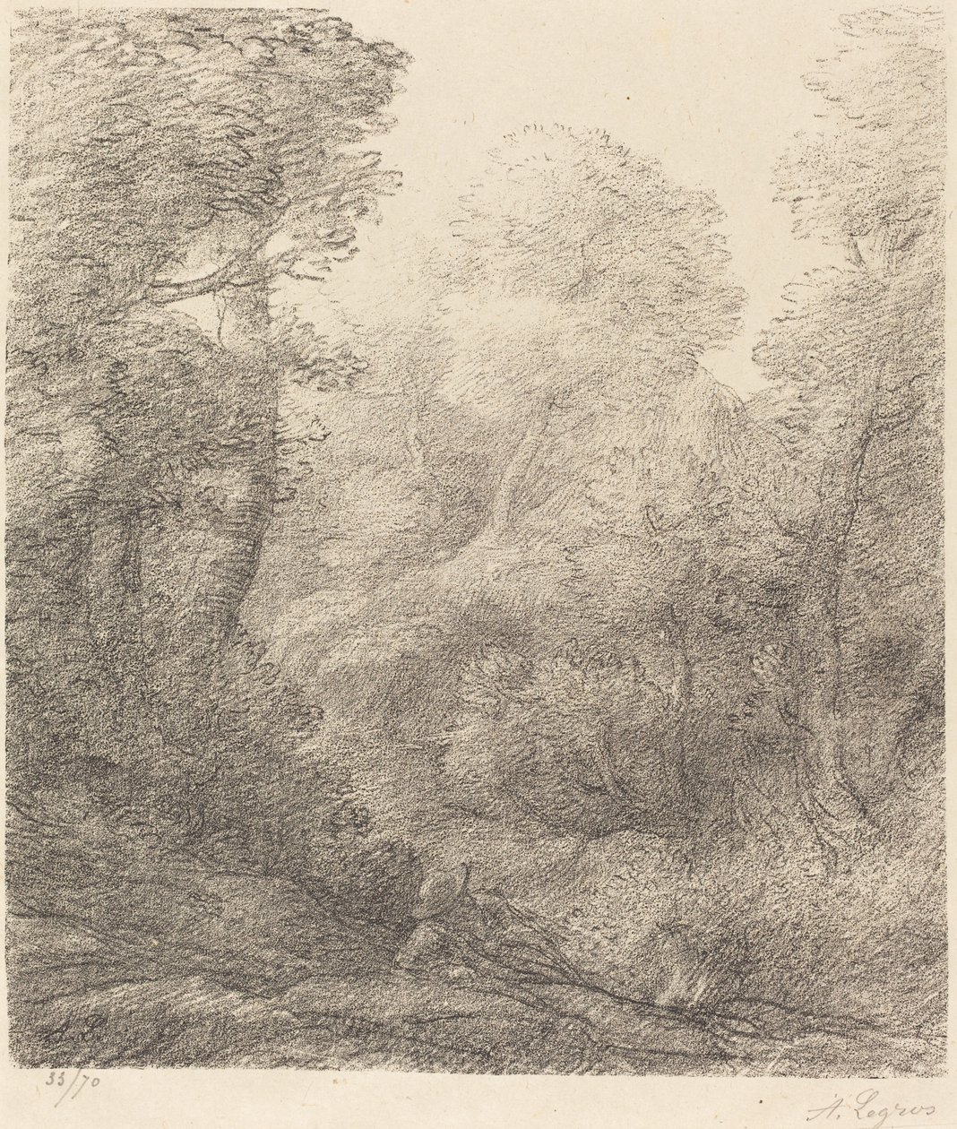 Landskap: Morgentåke av Alphonse Legros