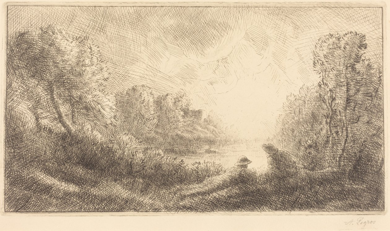 Landskap: soloppgang av Alphonse Legros