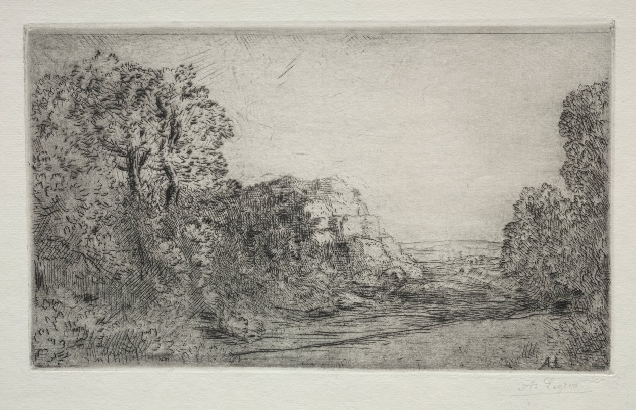 Landskap: Soloppgang av Alphonse Legros