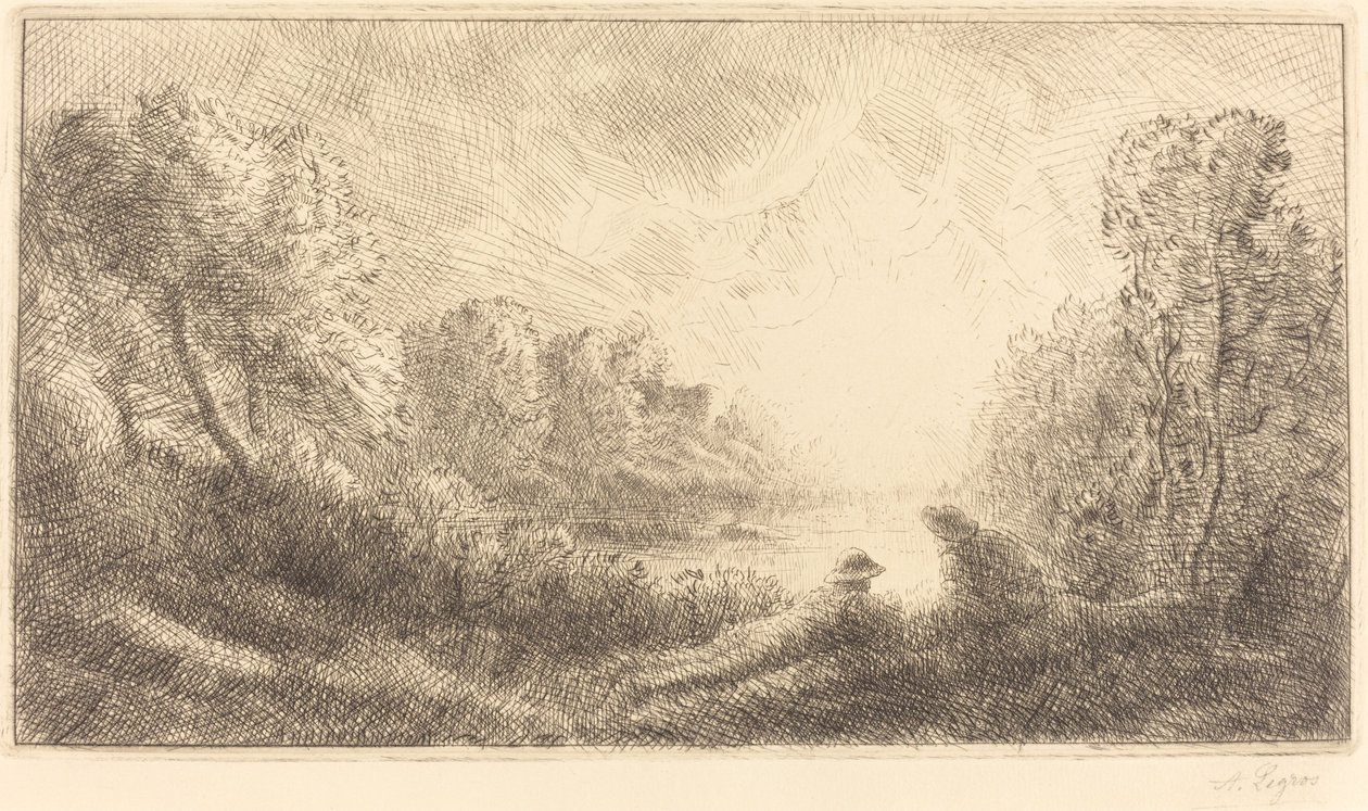 Landskap: Soloppgang Landskap: Soloppgang. av Alphonse Legros