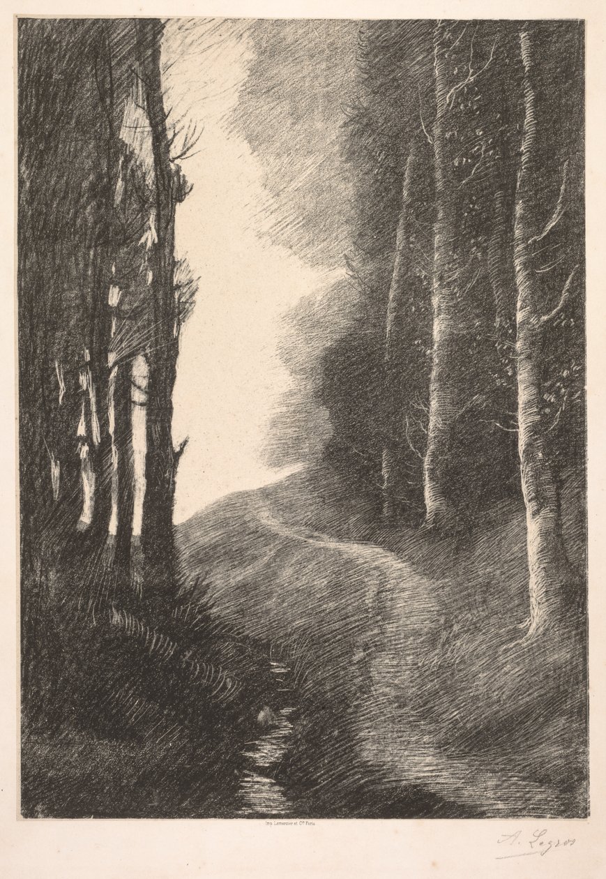 Landskap ved Birches. av Alphonse Legros