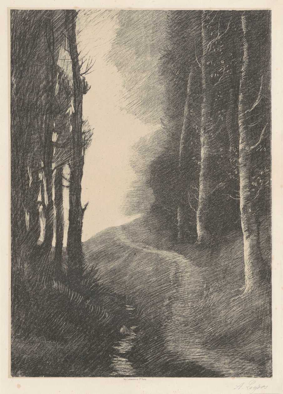Landskap med bjørketrær av Alphonse Legros