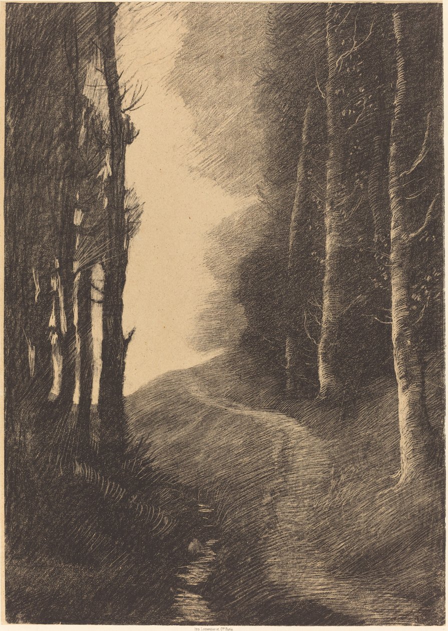 Landskap med bjørketrær av Alphonse Legros