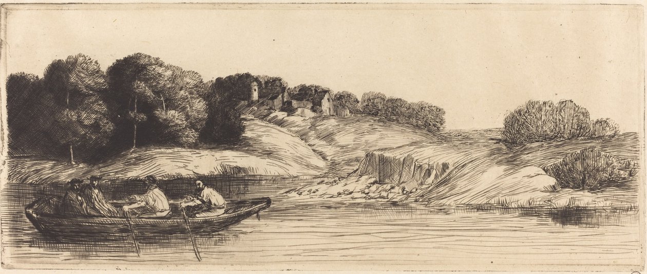 Landskap med Båt, 1. plate av Alphonse Legros
