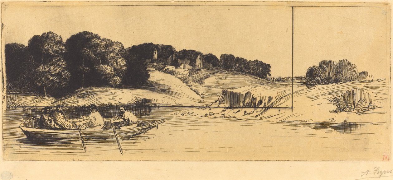 Landskap med Båt, 1. plate Landskap med båt. av Alphonse Legros