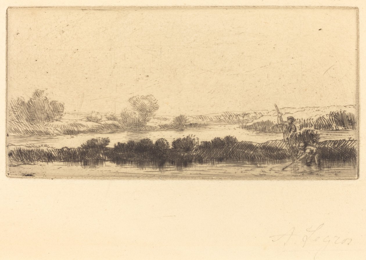 Landskap med torvmyr, i myra av Alphonse Legros