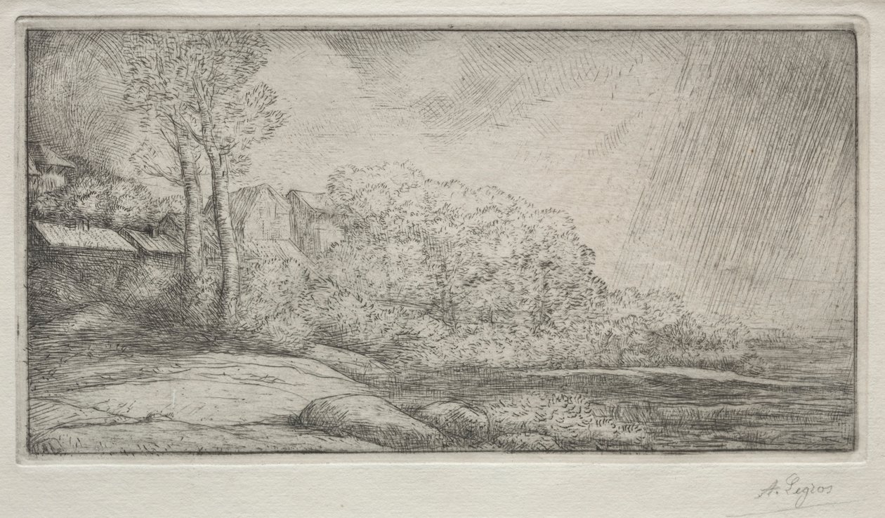 Landskap med to trær Landskap med to trær. av Alphonse Legros