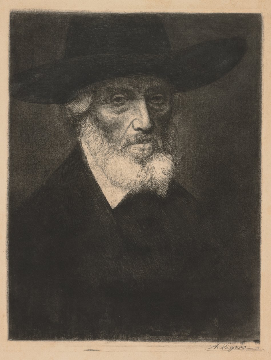 Stort portrett av Thomas Carlyle. av Alphonse Legros