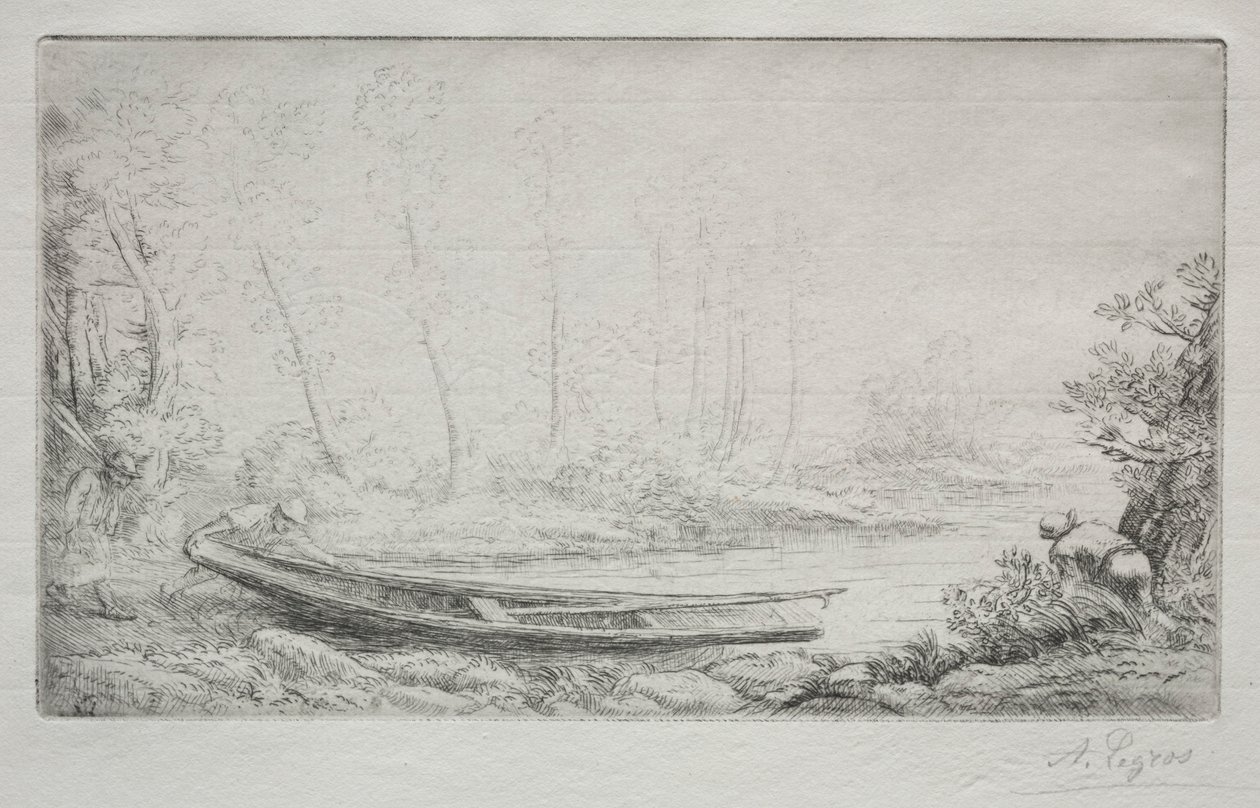 Avreise for fiske, i tåkene. av Alphonse Legros