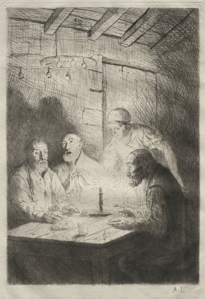 Kveldsmat hos Elendigheten av Alphonse Legros