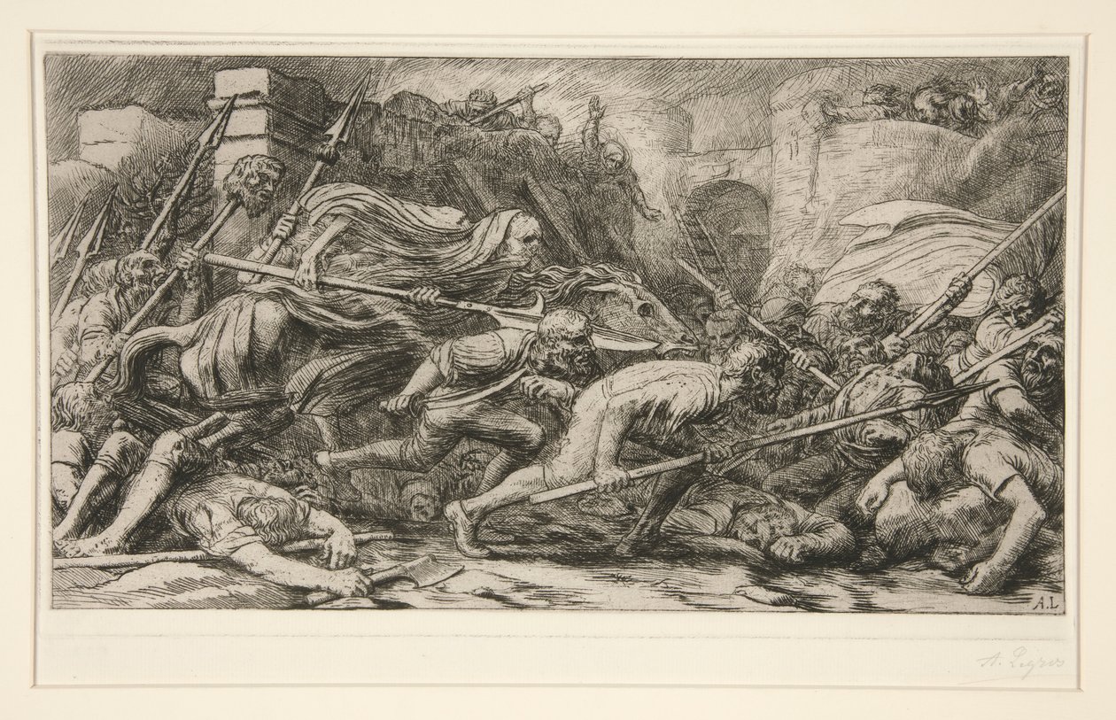 Le Triomphe de la Mort: Apres le Combat (Dødens triumf: etter slaget) av Alphonse Legros