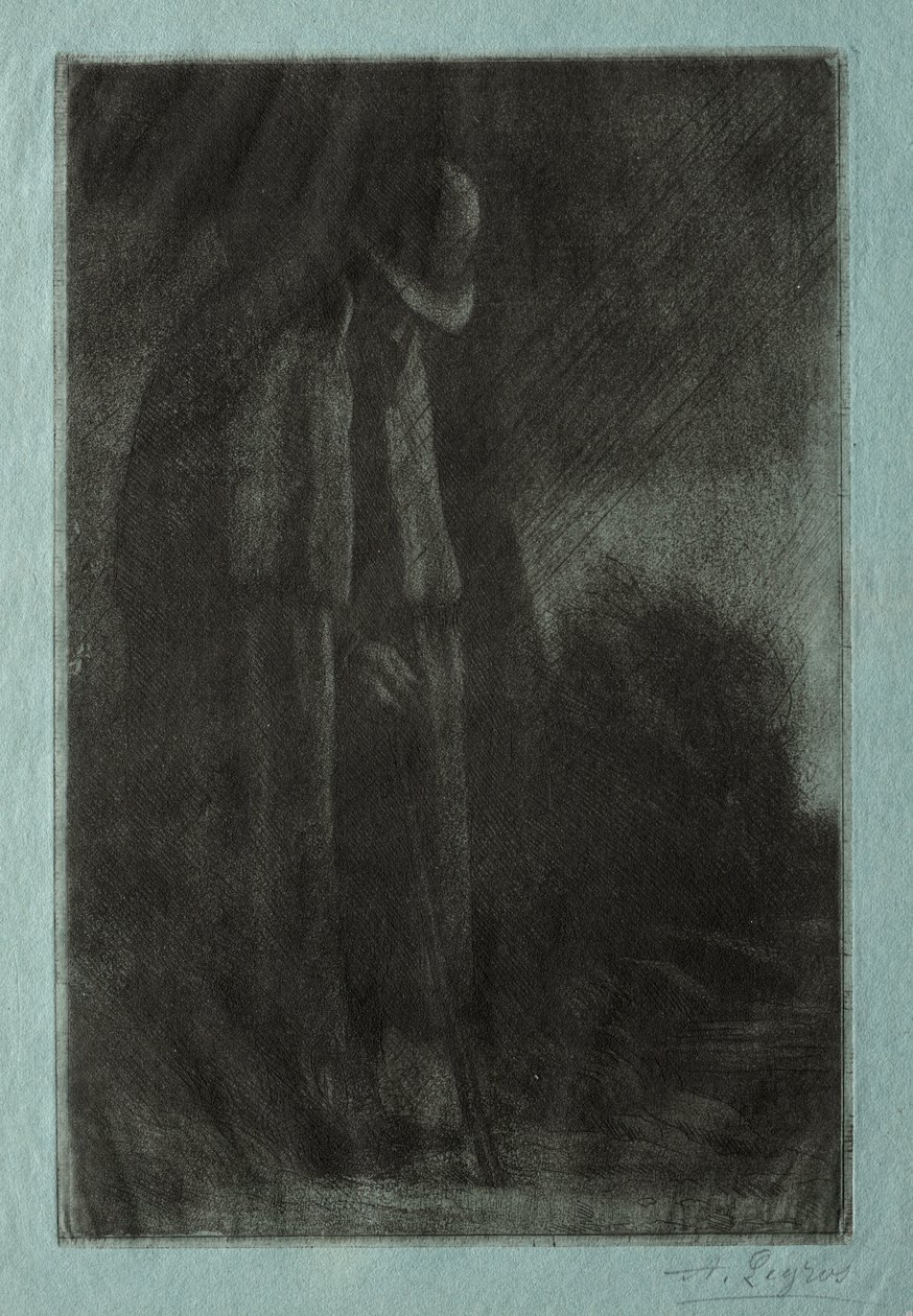Den reisende i krisesenteret. av Alphonse Legros