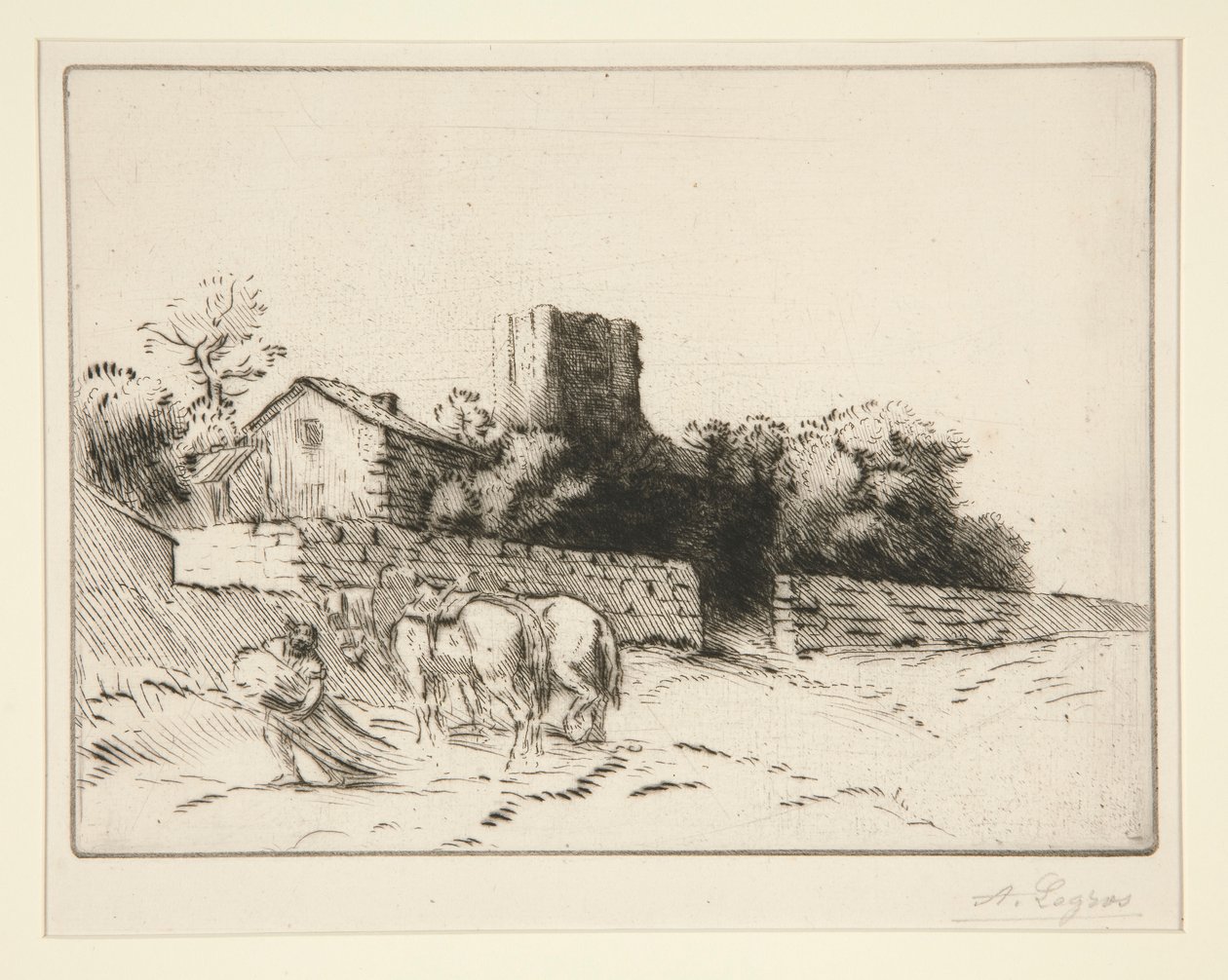 Le mur du presbytere (prestegårdsveggen) av Alphonse Legros