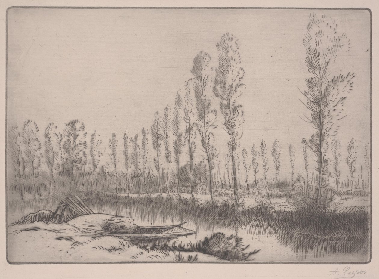 Les Tourbieres: Nær Amiens (etsing) av Alphonse Legros