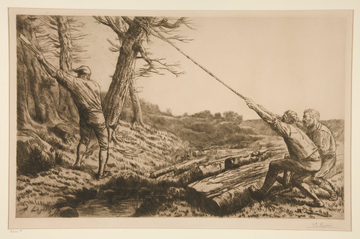 Les bucherons (vedhoggere) av Alphonse Legros