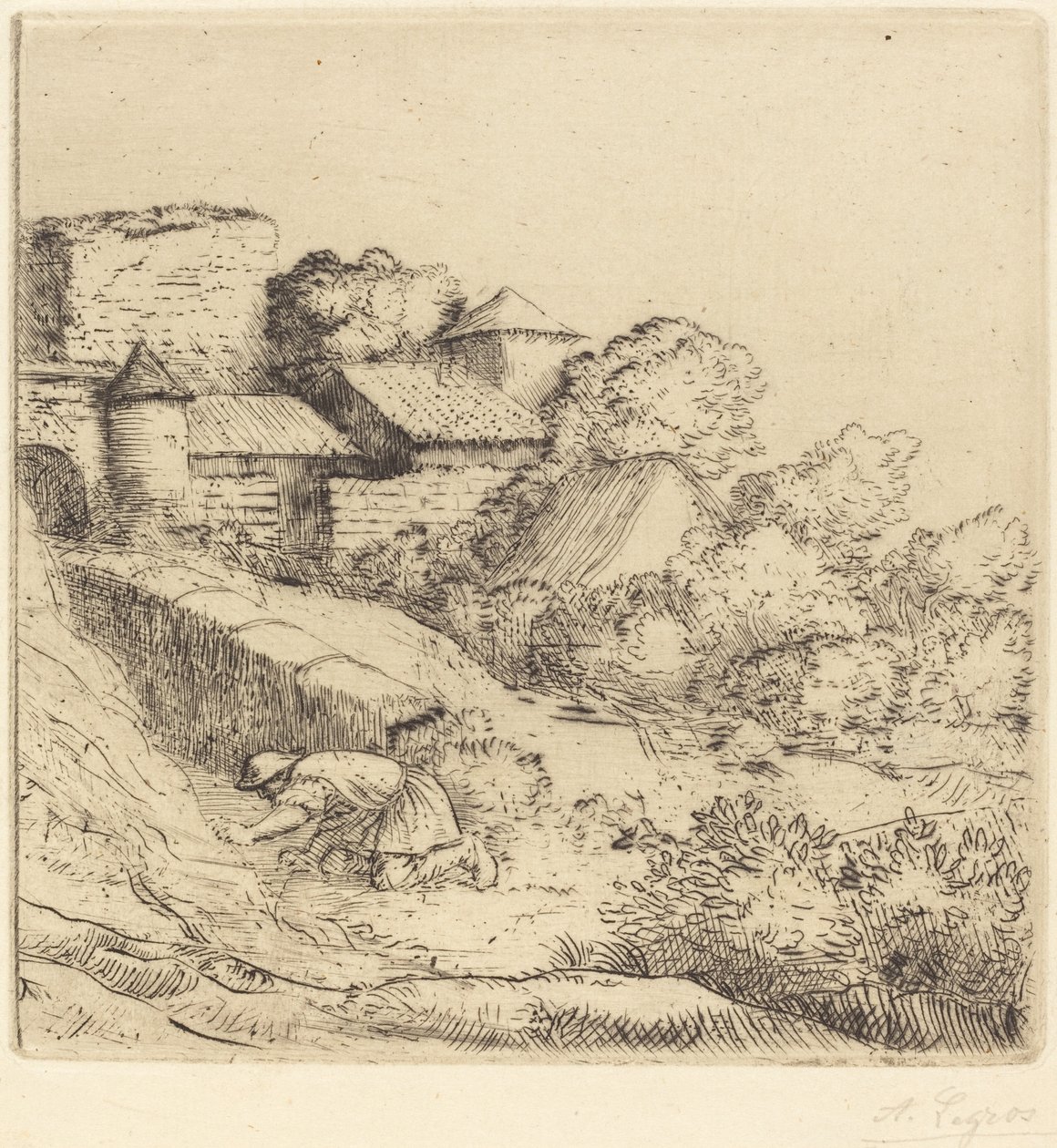 Little Burner of Grass Den lille brenneren av gress. av Alphonse Legros