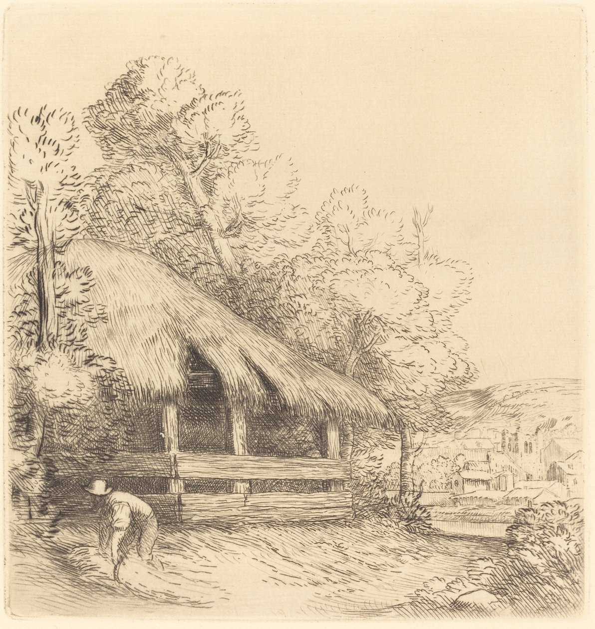 Little Shelter (Le petit hangar) av Alphonse Legros
