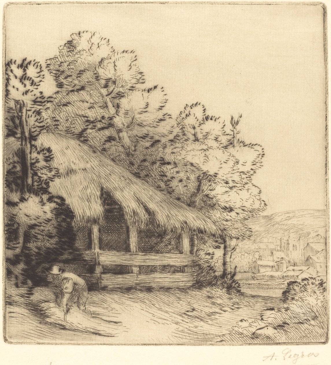 Little Shelter (Le petit hangar) av Alphonse Legros
