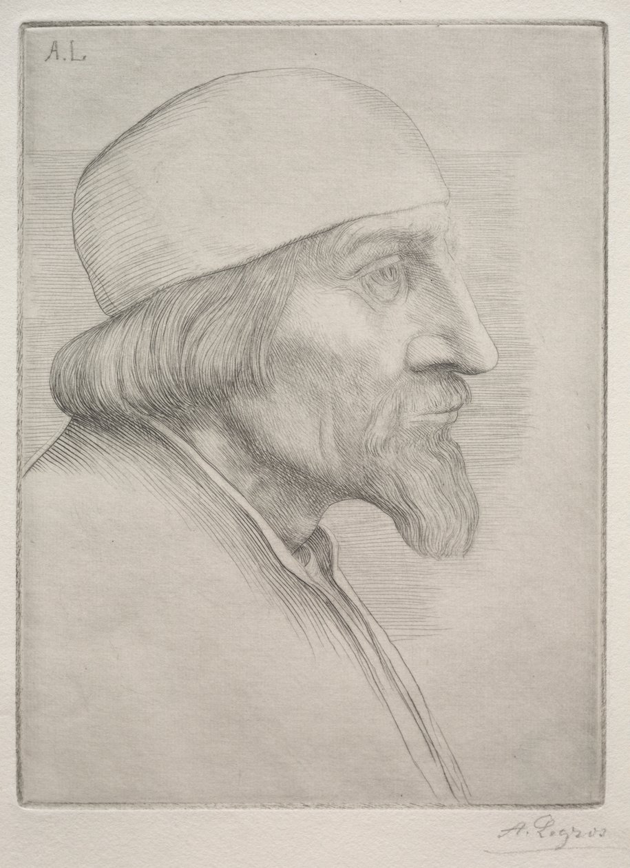 Mann i en kalott. av Alphonse Legros