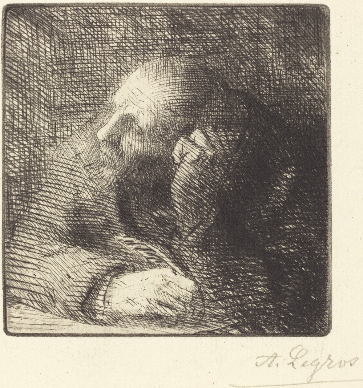 Meditasjon (La meditasjon) av Alphonse Legros
