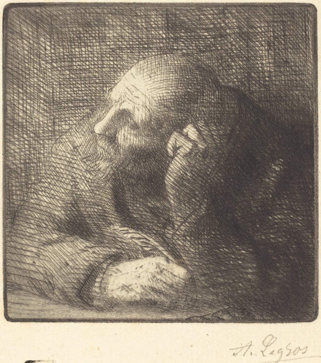 Meditasjon (La meditasjon) av Alphonse Legros