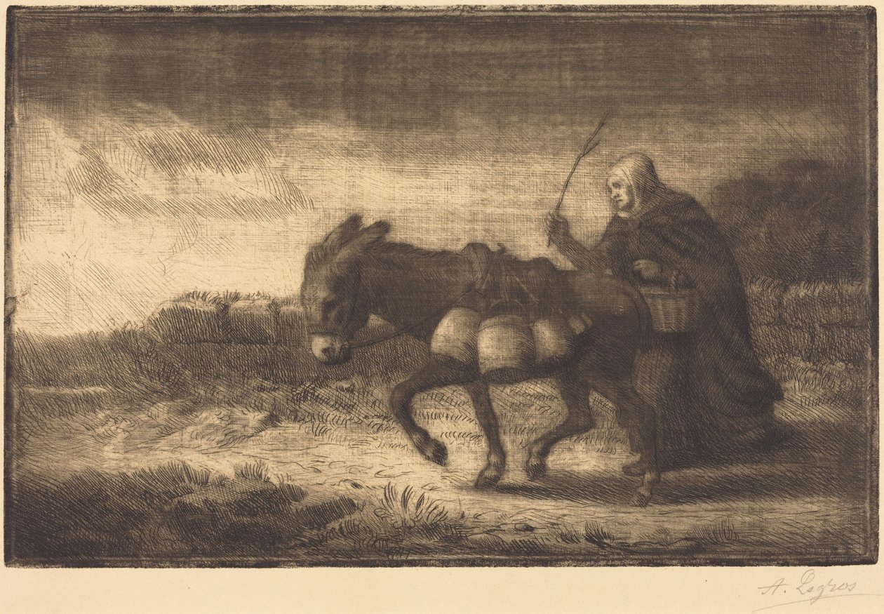 Melkepiken fra Boulogne, 1. plansje av Alphonse Legros