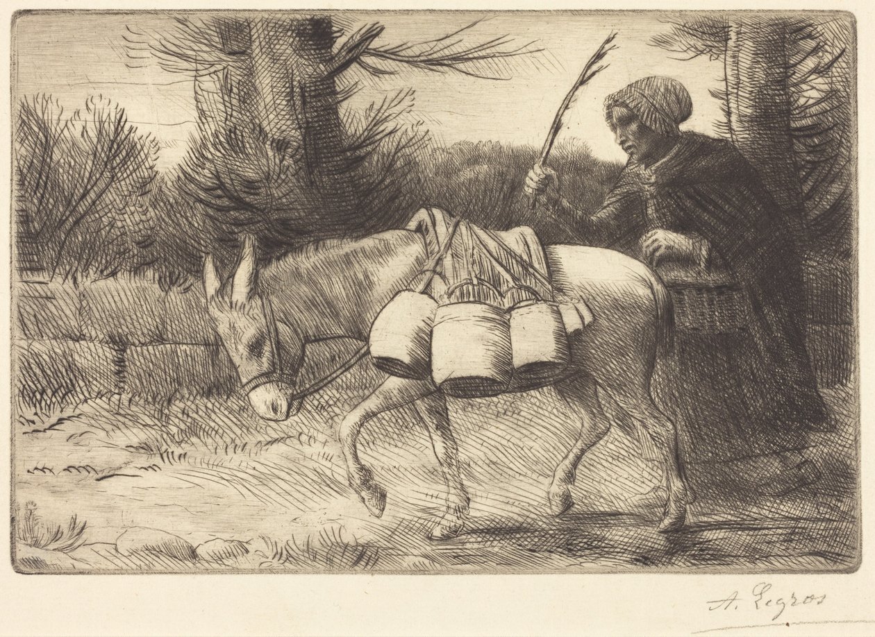 Melkepike fra Boulogne, 3. plate (Laitière à Boulogne) av Alphonse Legros