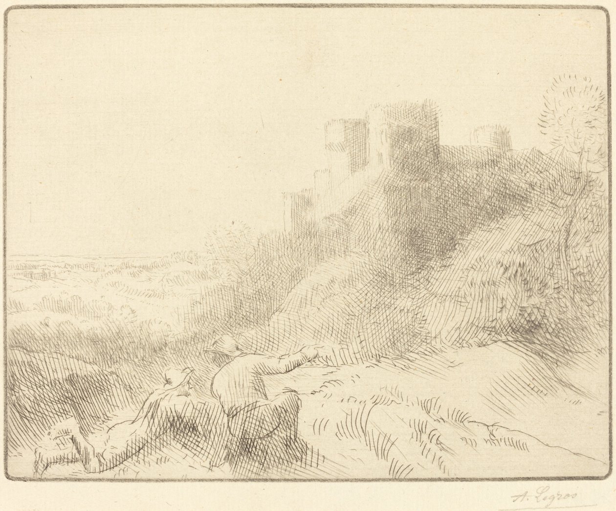 Old Chateau Et gammelt slott. av Alphonse Legros