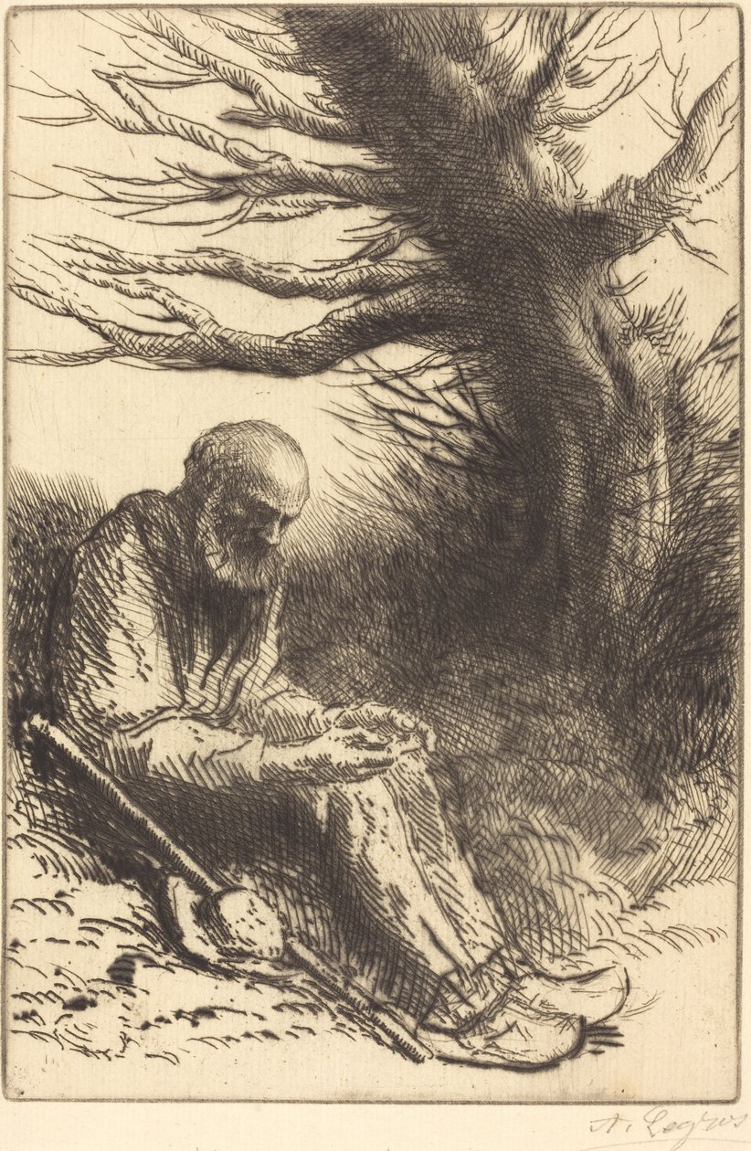 Gammel mann, gammelt tre av Alphonse Legros