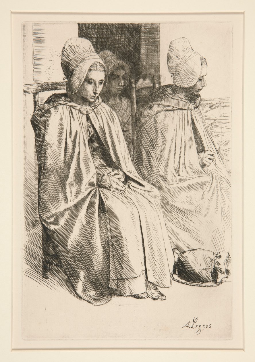 Paysannes des Environe de Boulogne (bondekvinner i nabolaget Boulogne) av Alphonse Legros