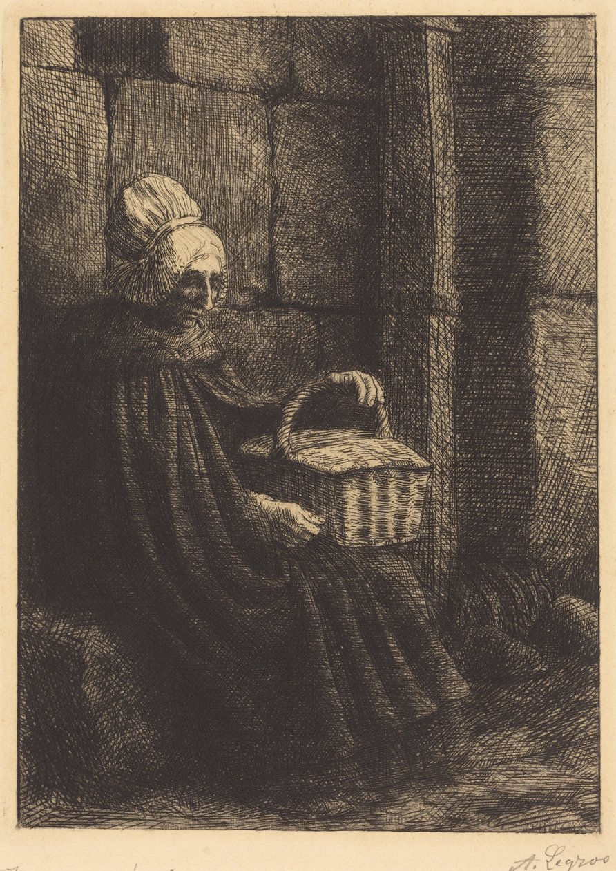 Bondekvinne fra Boulogne (Bondekvinne fra omegnen av Boulogne, kjent som «Kvinnen med kurven») av Alphonse Legros