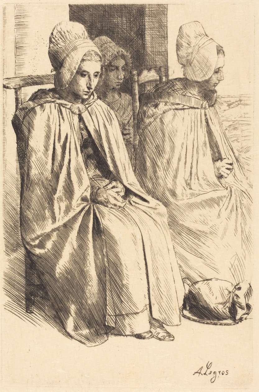 Bondekvinner fra Boulogne (bondekvinner fra området rundt Boulogne) av Alphonse Legros