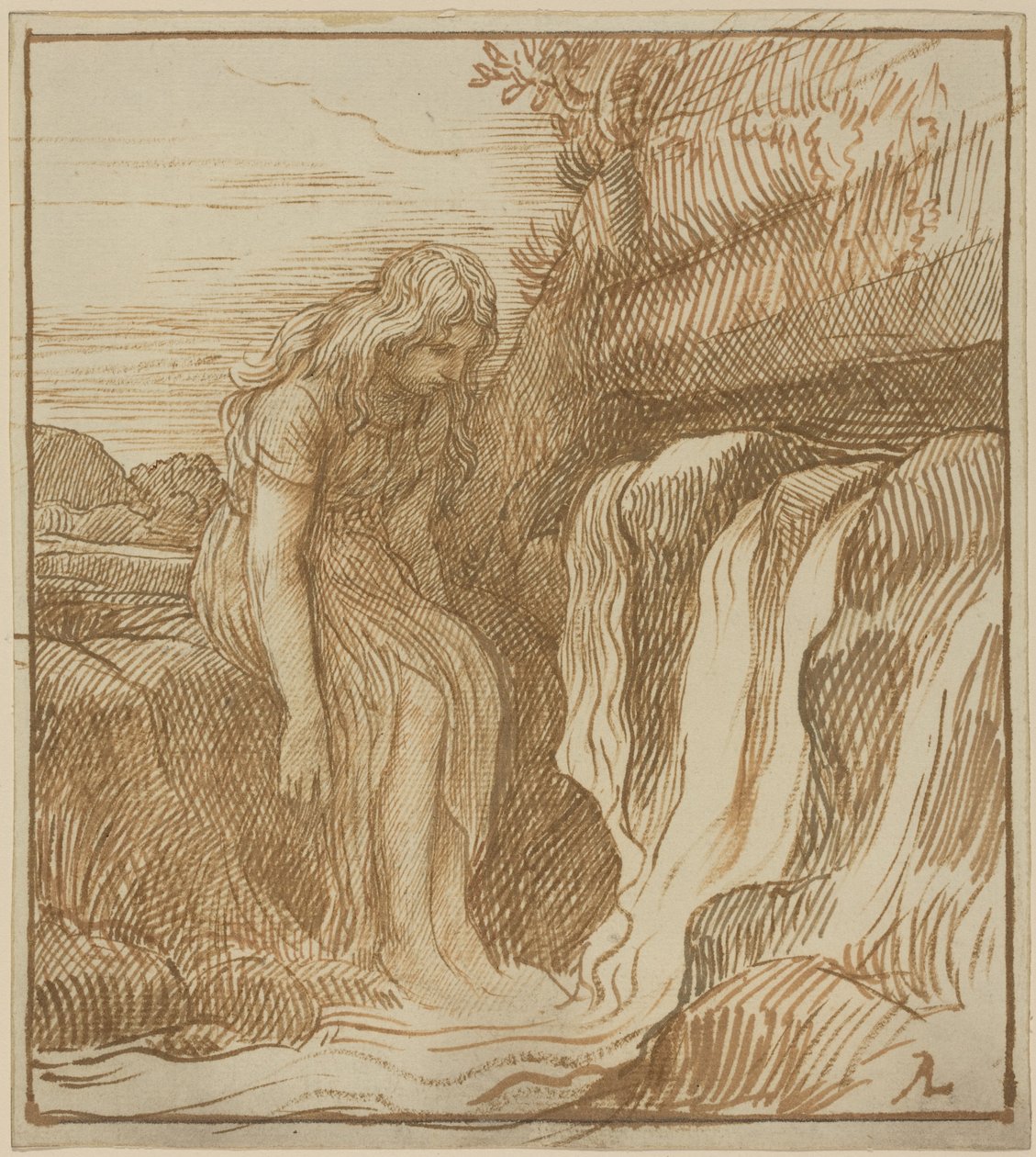 Bondekvinne ved kilden av Alphonse Legros