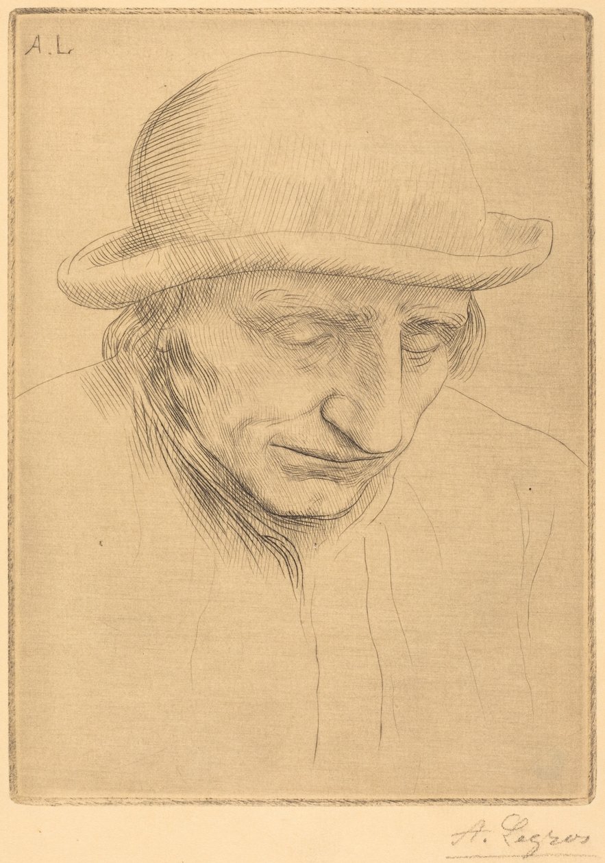 Bonde med rund hatt av Alphonse Legros