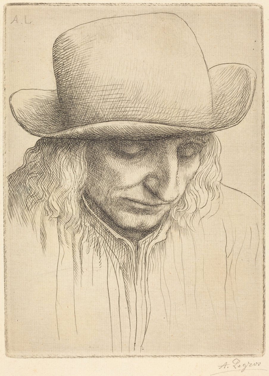 Bonde med rund hatt av Alphonse Legros