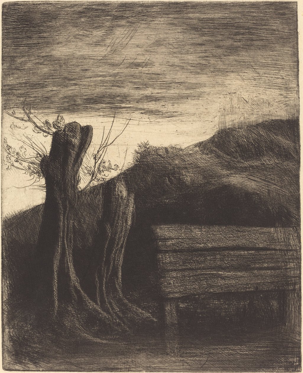Pollard Willows (Les saules tetards) av Alphonse Legros