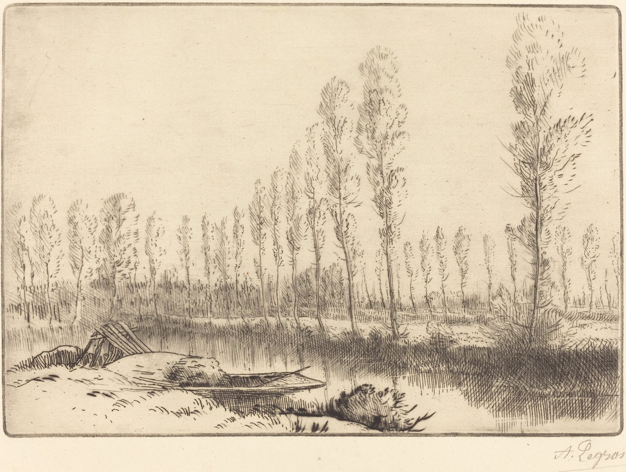 Popler nær Amiens Nær Amiens, torvmarkene. av Alphonse Legros