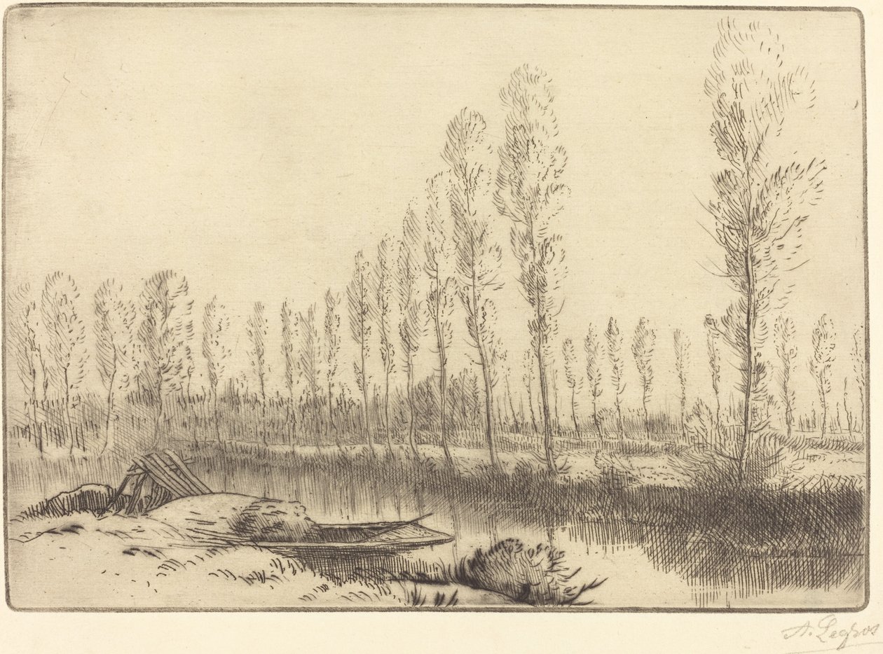 Popler nær Amiens Nær Amiens, torvmarkene. av Alphonse Legros