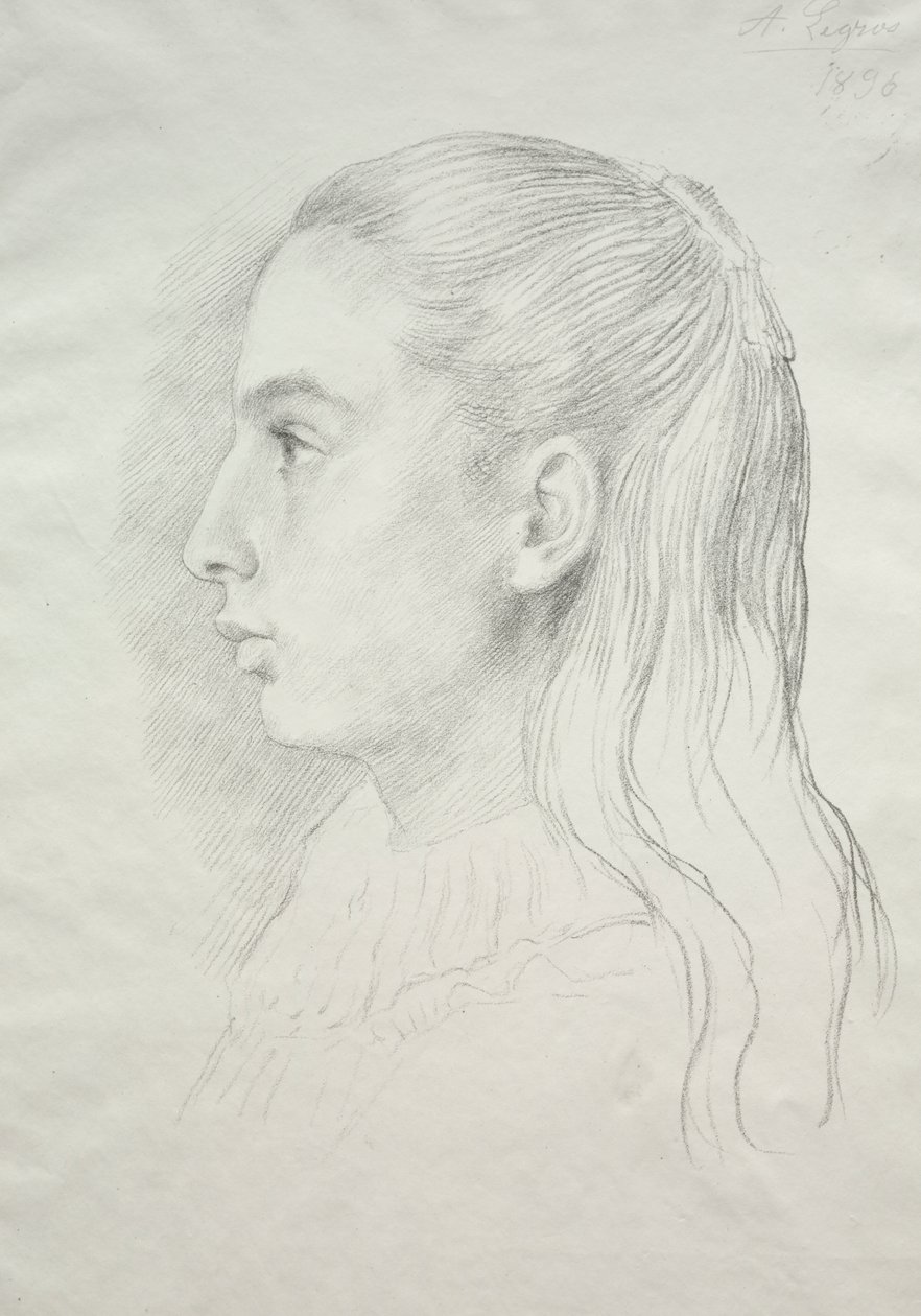 Portrett av frøken Nora E. Legros av Alphonse Legros