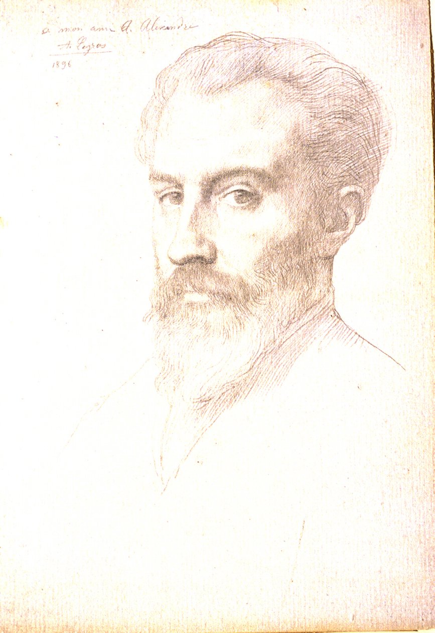 Portrett av Arsène Alexandre av Alphonse Legros